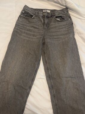 Grey garage mid rise slouchy jeans